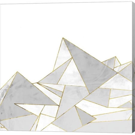 Metaverse C949342-0120000-AAAACMA Marbled Geo Mountains II by Posters International Studio Canvas Wall Art - 12 x 12 in.