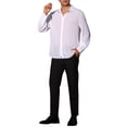 thumbnail image 2 of Camisa de fiesta de manga larga con botones transparentes para hombres Inspire Chic M Blanca, 2 of 5