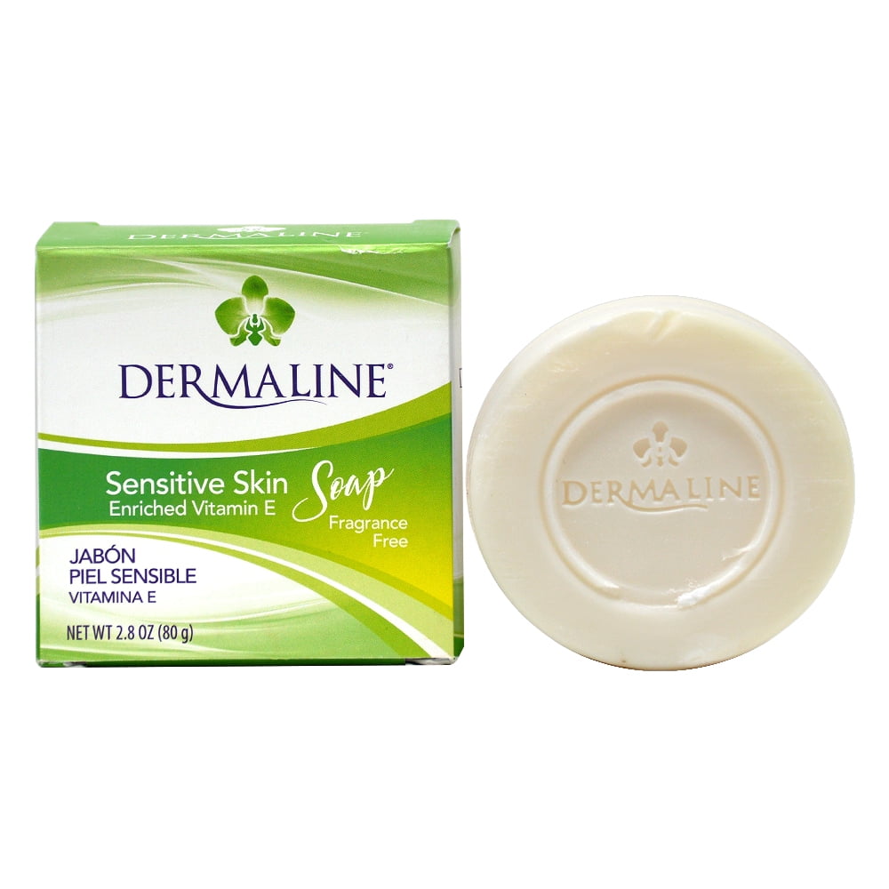 Dermaline Sensitive Skin Soap Fragrance Free with Vitamin E and Aloe Vera