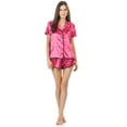 thumbnail image 2 of Ashford & Brooks Women's Satin Short Sleeve Pajama Shorts Set, 2 of 2