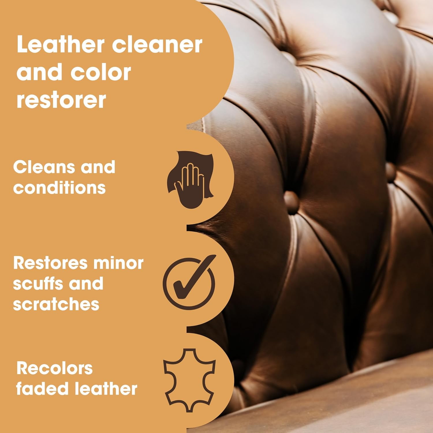 The Original Leather Recoloring Balm by Furniture Clinic - Dark Brown Leather Dye for Furniture, Couches & Car Seats - Restore Scratched, Faded, & Damaged Surfaces