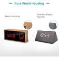 thumbnail image 5 of Reloj despertador digital de madera, reloj digital con 3 configuraciones de alarma, reloj despertador electrónico alimentado por USB Reloj despertador con repetición Pantalla LED de tiempo, temperatura y humedad, rojo Rojo Verde, 5 of 5