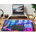 thumbnail image 6 of Japanese Street Desk Mat Futuristic Neon City Print Mouse Pad, Exclusive Desk Mats, XXL Large Gaming Mousepad 31.5"x15.75", Office Decor for Women Girls Keyboard Mat Laptop Computer Mat, 6 of 6