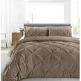 thumbnail image 3 of Cloud Fino Luxurious Pinch Pleated Duvet Cover Set 100% Egyption Cotton 600 Thread Count Pintuck Design Decorative Soft Bedsheet Set(Taupe,Full/Queen), 3 of 6