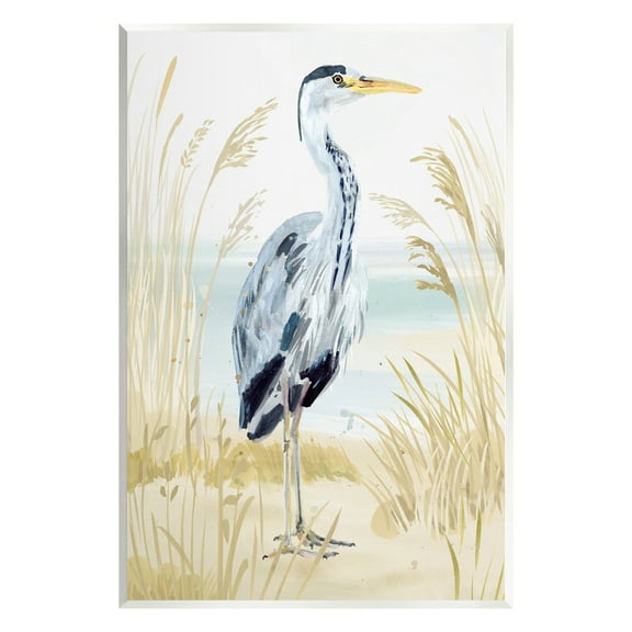 Stupell Industries Modern Heron on Beach Animals & Insects Painting Unframed Art Print Wall Art, 10 x 15