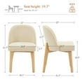 thumbnail image 3 of Zesthouse Wooden Dining Chairs Set of 2, Upholstered Linen Fabric Dining Room Chairs, Mid Century Modern Kitchen Chair with Curved Backrest, Natural Solid Wood Legs, Beige, 3 of 10