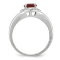 thumbnail image 3 of Auriga 925 Sterling Silver 1ct Round Cut Garnet and Diamond Engagement Ring Size- 5 for Women, 3 of 6