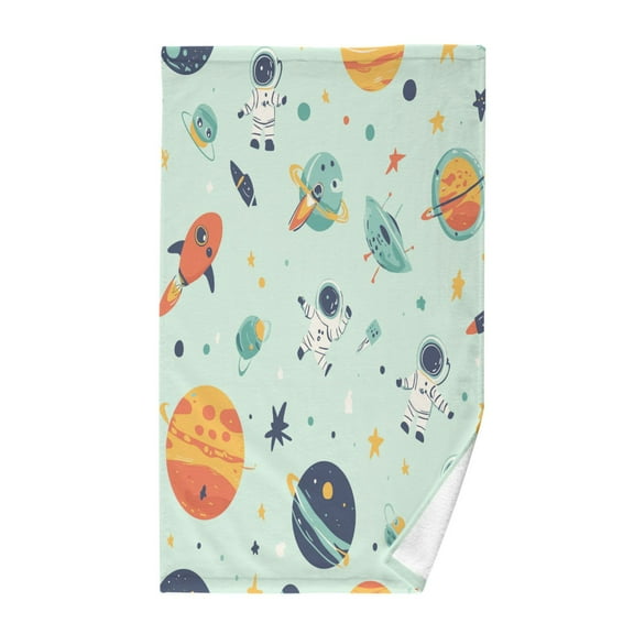 Yayeee 100% Cotton Hand Towels for Bathroom 16" x 28" Soft Absorbent Kitchen Towel, Space Patterns