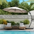 thumbnail image 6 of LAUSAINT HOME 10FT Patio Umbrella with Base, Outdoor Deluxe Curvy Cantilever Umbrella for Patio Pool Deck, Champagne, 6 of 7