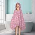 thumbnail image 6 of Pink Cartoon Unicorn Pattern Hooded Bath Towel，50"x30" for Ages 3 To 12 Kids, Quick Dry Lightweight Soft Microfiber Hood Beach Towel Cover Up for Kids, 6 of 7