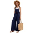 thumbnail image 6 of Staki Girls Overalls Kids Cute Adjustable Straps Wide Leg Jumpsuit with Pockets 4-15 Years,12-13 Years, 6 of 6