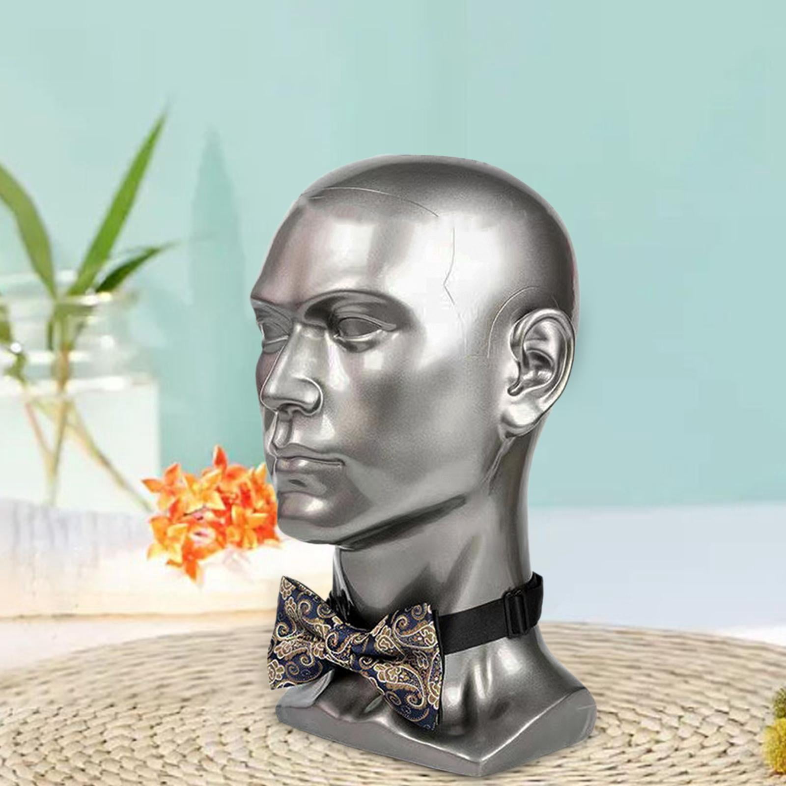 Serenable Male Mannequin Head Freestanding Wig Stand for Wig Making Market Barber Shop Silvery Gray