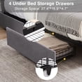 thumbnail image 5 of VECELO Full Bed Frame with 4 Storage Drawers (Wheeled) and Tufted Upholstered Adjustable Headboard Platform Bed, Dark Gray, 5 of 9