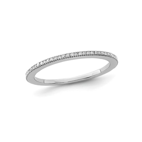 1/8 Carat (Ctw) Diamond Wedding Band Ring in Sterling Silver