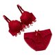 thumbnail image 2 of Lovely Back Closure Panty Set Push Ropa interior Kit Wine Red 70B Hugo Sujetador floral de encaje para mujer, 2 of 7