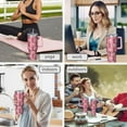 thumbnail image 7 of Pink Breast Cancer and Love Tumbler with Handle and Lid,40oz Double Wall Vacuum Insulated Tumbler,Cups Gift for Women and Men, 7 of 7