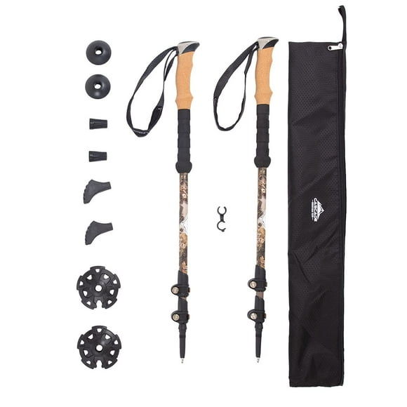 Bastones de trekking Cascade Mountain Tech de fibra de carbono, juego de 2