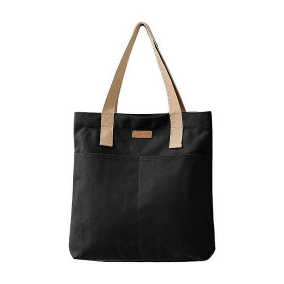 QHUDLV Canvas Shoulder Tote Bag, Large Capacity Casual Work Travel Shopping Use