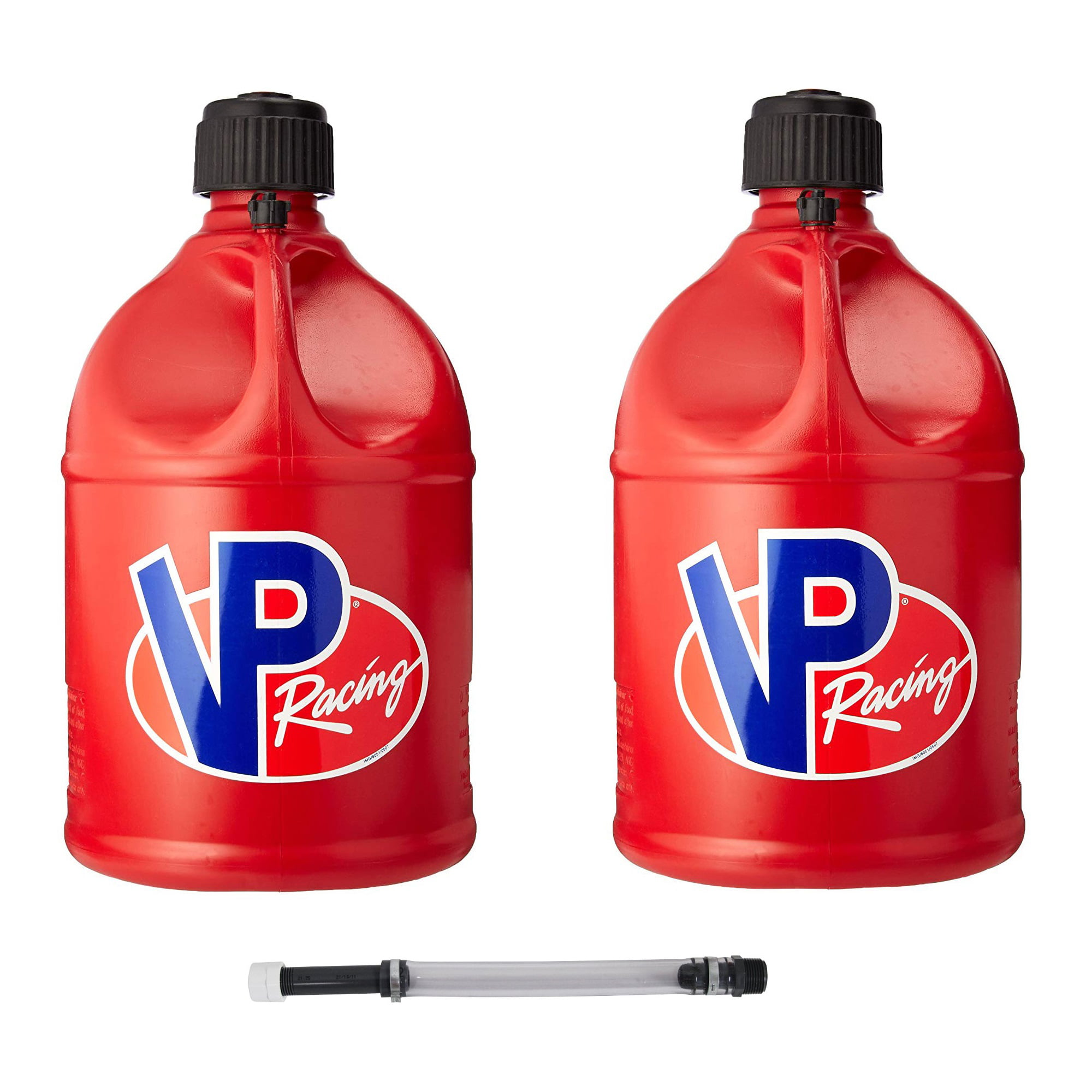 VP Racing 2 Pack Red Round 5 Gallon Racing Fuel Jug Cap & Filler Hose 
