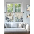 thumbnail image 4 of Sheer Curtains 54 inches Long, Blue Pumpkin Eucalyptus Leaves Vintage Linen Texture Fall Thanksgiving Light Filtering Sheer Window Curtains Rod Pocket Voile Drapes for Bedroom, 52"Wx54"L 2 Panels, 4 of 7