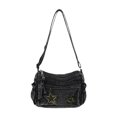 thumbnail image 1 of Bolso bandolera de mezclilla para mujer, bolso de hombro multifuncional y moderno para uso diario. Negro, 1 of 9