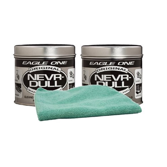 Eagle One Never-Dull Wadding Metal Polish (5 oz.) Bundle with Microfiber Cloth (3 Items)