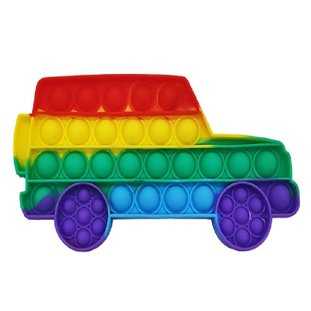 Juguete Sensorial De Burbujas De Empuje Con Patrón De Coche, Juguete Para Apretar Burbujas De Silicona A Prueba De Agua, Juguete De Descompresión, Regalo De Halloween Para Niños Y Adultos matsuzay BA001163-01