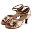 thumbnail image 1 of Women's Latin Dance Shoes with Generous Classical Style Cross Strapping for Amateur & Professionals Dancing, 1 of 1
