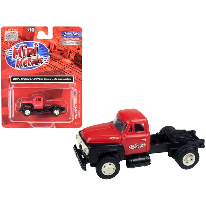 HO 1954 Ford F-350 Semi Truck Tractor Old German Beer Red and Black 1/87 Scale 
