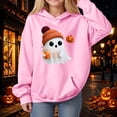 thumbnail image 2 of Staki Girls Halloween Sweatshirt Long Sleeve Pullover Hoodies Cute Hoodie Fall Winter Trendy Clothes for Girl(Pink,5-6Years), 2 of 9