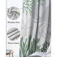 thumbnail image 3 of Green Grey Crab Coastal Kitchen Curtains Summer Coral Nautical Cafe Short Curtains for Bathroom Blackout Window Curtain Grommet Small Window Treatment Tier Drapes for Bedroom Living Room 42"x45"x2, 3 of 9