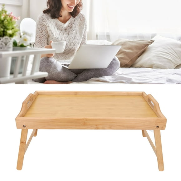 Serving Laptop with Folding Legs, Anti Tipping Built in Handle Breakfast Tray for Working