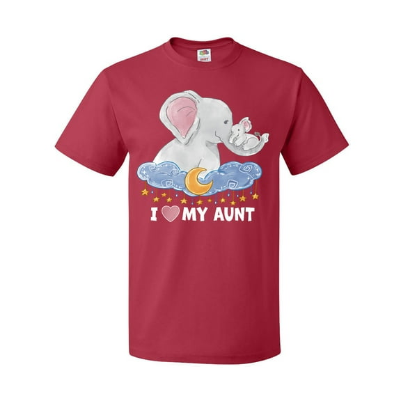 Inktastic I Love My Aunt Cute Elephants with Moon and Stars T-Shirt