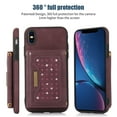 thumbnail image 3 of Feishell Crossbody Wallet Women Case for iPhone XS Max,[RFID Blocking] Credit Card Holder Phone Case with Strap,PU Leather Purse with Lanyard Bling Flip Cover For iPhone XS Max, Wine Red, 3 of 10