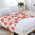 thumbnail image 4 of Cute Strawberry Flower Pink Blanket, Soft Blankets Flannel Bed Throw Cozy Lightweight Plush Gifts for Women Girls Kids Sofa Couch Bedroom Living Rooms Warm All Season, Home Decor, 60"x50", 4 of 6