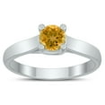 thumbnail image 1 of SZUL Women's Round 5MM Citrine Cathedral Solitaire Ring in 10K White Gold, 1 of 4