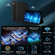Android 14 Tablet, 10 Inch HD IPS Display, 12GB RAM, 128GB ROM, 1TB Expand, Octa-Core, 8000mAh Battery, 5G WiFi