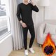 thumbnail image 3 of Lohuatrd - Conjunto de 2 piezas de ropa interior térmica de invierno para hombre, cuello redondo, manga larga, cálido, grueso, color puro, ajustado, elástico, entrepierna abierta, pijama para hombre,, 3 of 7