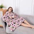thumbnail image 5 of Oversized Wearable Blanket Hoodie,French Bulldog Cute Bone Paw Print Sherpa Blanket Hoodie with Super Pockets,Super Warm Fuzzy Pullover for Women & Men, 5 of 6