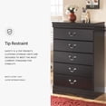 thumbnail image 3 of Ashley Furniture Huey Vineyards 5 Drawer Wood Chest in Black, 3 of 9