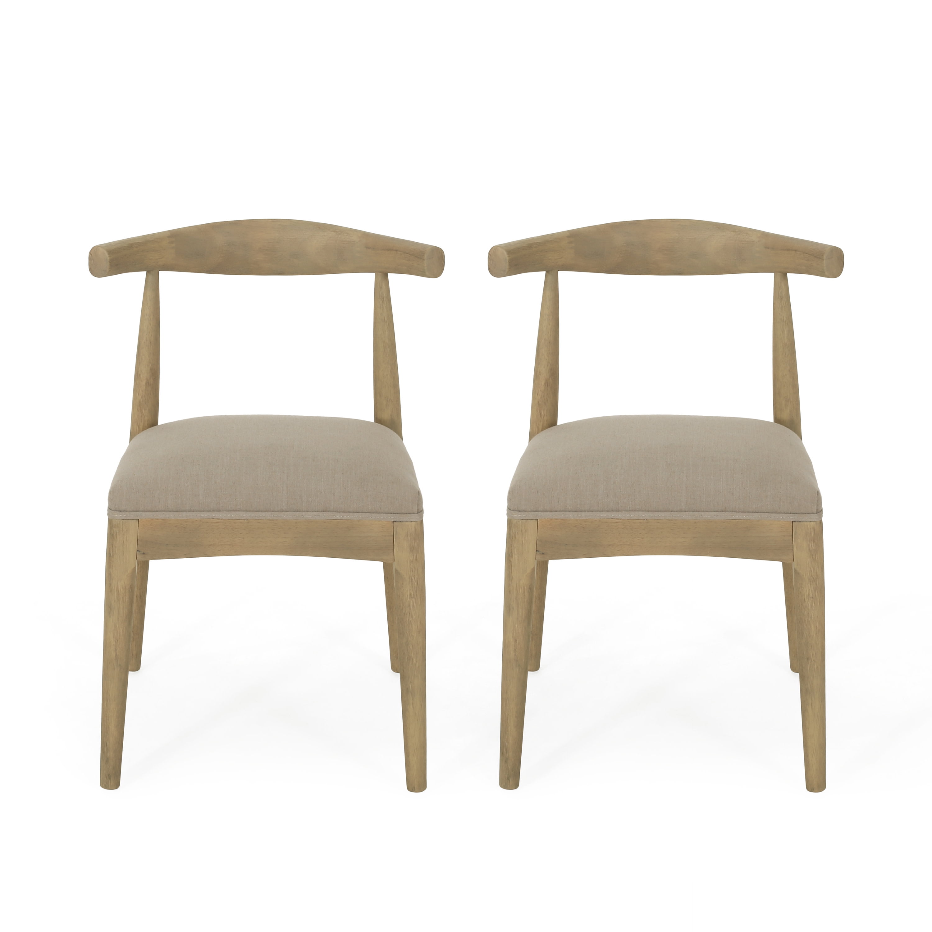 Riordan Mid-Century Modern Fabric Upholstered and Finished Wood Dining Chair