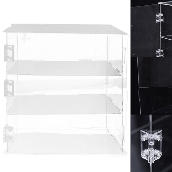 Acrylic 3 Tiers Display Case Shelf Dustproof Showcase Holder for Action Figures