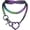 34'' H-Heart-Rainbow-Purple, variant on Women's Slip Chain Rainbow Heart O-Ring Chunky Chain Necklace, Rays Cuban Long Layered Jewelry, Adjustable Lariat Y-Necklace Heart Loop Choker