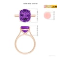 thumbnail image 4 of ANGARA Natural Rectangular Cushion 5 ct Amethyst Cocktail Ring in 14K Rose Gold for Women (Size-12x10mm) | February Birthstone, Birthday, Anniversary, Jewelry Gift for Women | Natural Amethyst Ring, 4 of 8