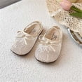 thumbnail image 2 of Gyujnb Toddler Girls Lace Mesh Ballet Flats Bowknot Elastic Strap Breathable Soft Sole for Fairy Style Casual Wear,3-3.5 Years, 2 of 4