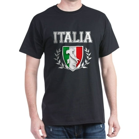 Italy Flag T-shirt - Italian Flag Crest T-Shirt - 100% Cotton T-Shirt
