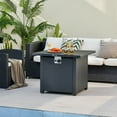 thumbnail image 2 of Patiojoy 32 Inch Patio Propane Gas Fire Table 50,000 BTU Square Fire Pit Table w/ Clear Glass Rocks & PVC Protective Cover, 2 of 10
