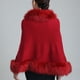 thumbnail image 5 of Qarigey Poncho Cálido De La Rebeca Del Invierno De La Piel Sintética De Moda Y Elegante Del Algodón Cálido En Aplicación Amplia Del Estilo Prendas para la parte del cuerpo Vino rojo, 5 of 6