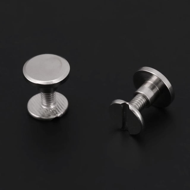 Noref 20pcs / Set Durable Laiton Fileté Tête Plate Écrou Rivets Vis Cuir Artisanat Fournitures de Réparation, Rivets en Laiton, Rivets