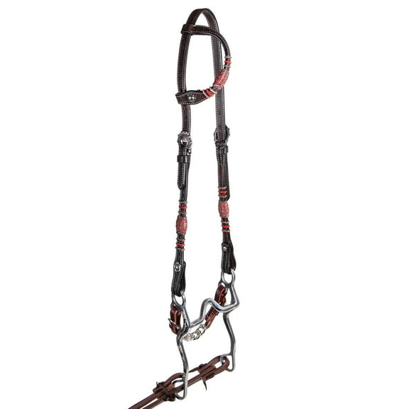 Schneiders Double S Tooled One Ear Headstall | Color Chocolate